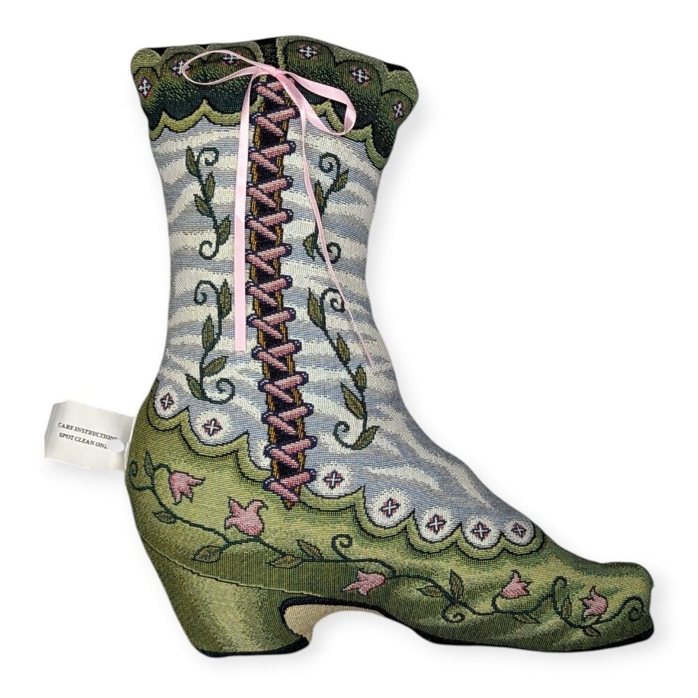 Signature Pat Cockrell Collection Victorian Boot-Shaped Decorative Throw Pillow